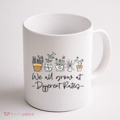We All Grow At Different Rates Special Education Teacher Coffee Mug back