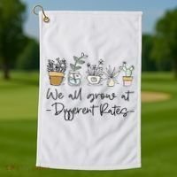 We All Grow At Different Rates Special Education Teacher Golf Towel thumb 1