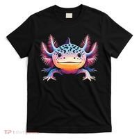 Watercolor Axolotl Gift Adults Black Cartoon Axolotl  T-Shirt thumb 0