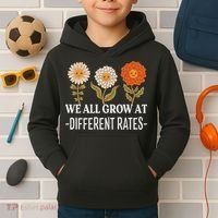 We All Grow At Different Rates Back To School Teacher Kids Hoodie thumb 2