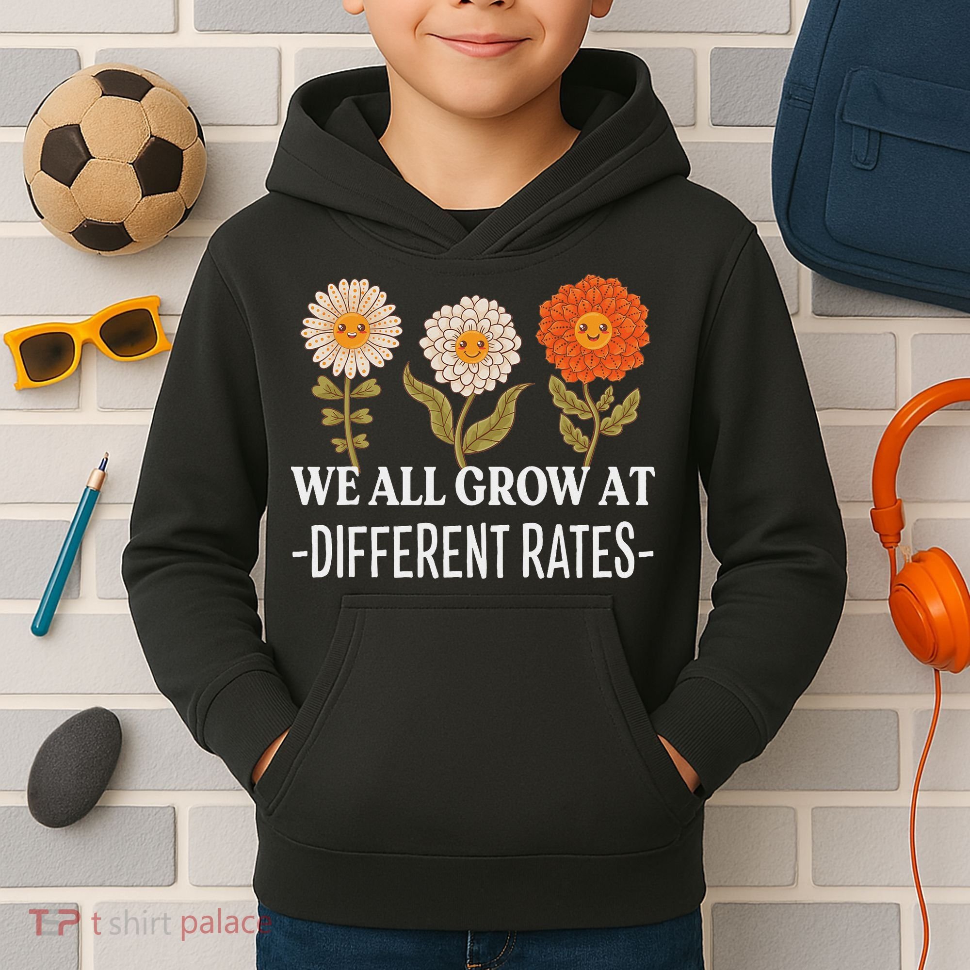 We All Grow At Different Rates Back To School Teacher Kids Hoodie