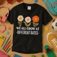 We All Grow At Different Rates Back To School Teacher Kids T-Shirt thumb 3
