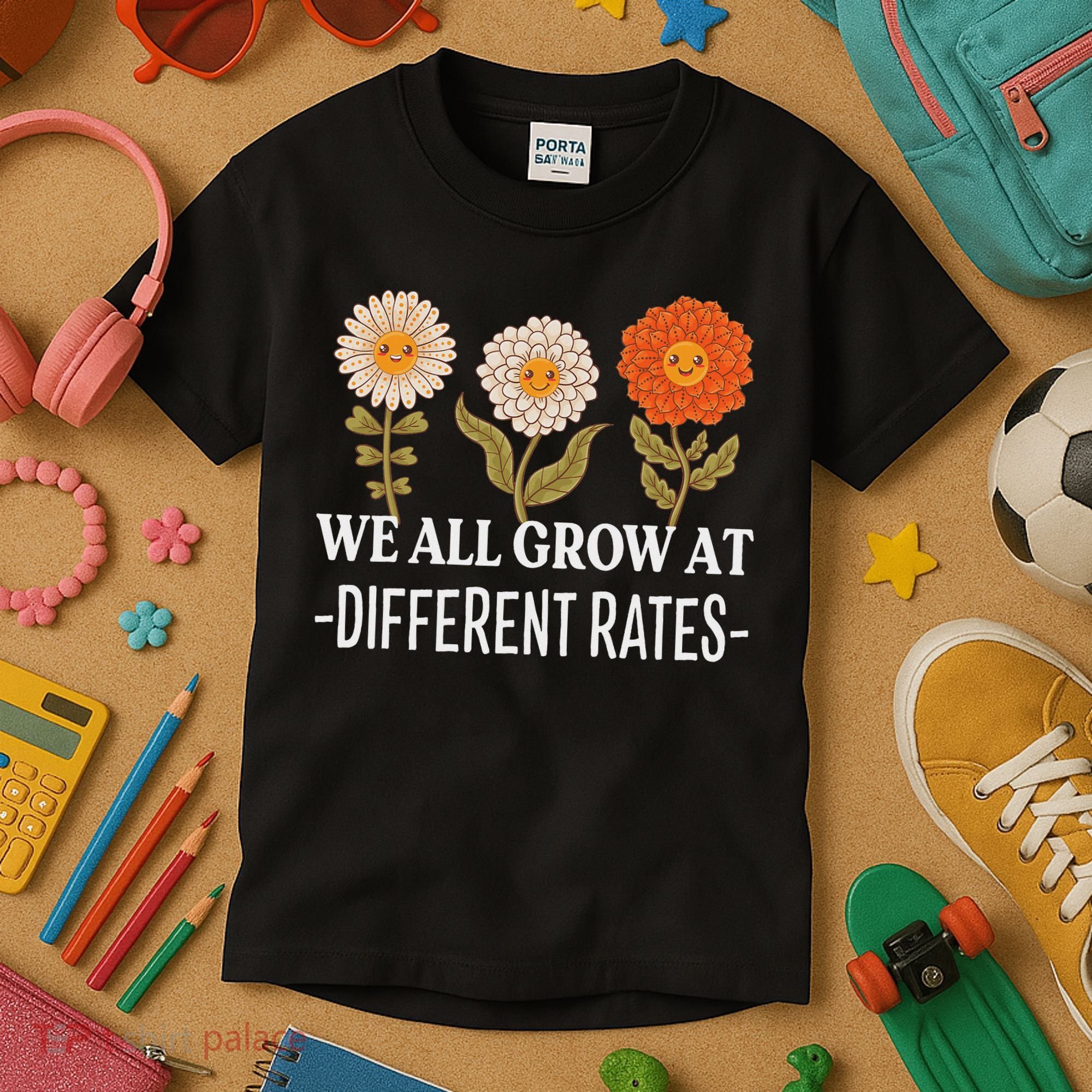 We All Grow At Different Rates Back To School Teacher Kids T-Shirt
