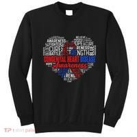 Word Art Heart Red & Blue Ribbon Chd Awareness Day Fighter Sweatshirt thumb 0