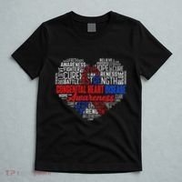 Word Art Heart Red & Blue Ribbon Chd Awareness Day Fighter T-Shirt thumb 5