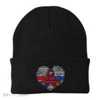 Word Art Heart Red & Blue Ribbon Chd Awareness Day Fighter Beanie thumb 0