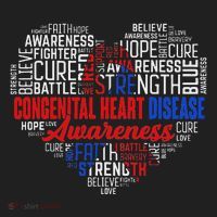 Word Art Heart Red & Blue Ribbon Chd Awareness Day Fighter Beanie thumb 2