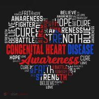 Word Art Heart Red & Blue Ribbon Chd Awareness Day Fighter Women's Hoodie thumb 2