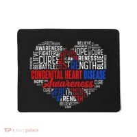 Word Art Heart Red & Blue Ribbon Chd Awareness Day Fighter Mousepad thumb 0