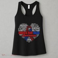 Word Art Heart Red & Blue Ribbon Chd Awareness Day Fighter Women's Tank Top thumb 3