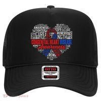 Word Art Heart Red & Blue Ribbon Chd Awareness Day Fighter Hat thumb 0