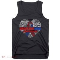 Word Art Heart Red & Blue Ribbon Chd Awareness Day Fighter Tank Top thumb 0
