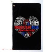 Word Art Heart Red & Blue Ribbon Chd Awareness Day Fighter Golf Towel thumb 0
