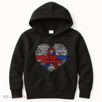 Word Art Heart Red & Blue Ribbon Chd Awareness Day Fighter Kids Hoodie thumb 0