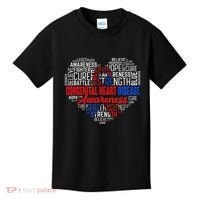 Word Art Heart Red & Blue Ribbon Chd Awareness Day Fighter Kids T-Shirt thumb 0