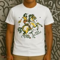 Wild As Heck Cute Retro Cowgirl Pinup Riding A Horse T-Shirt thumb 3