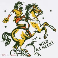 Wild As Heck Cute Retro Cowgirl Pinup Riding A Horse T-Shirt thumb 7