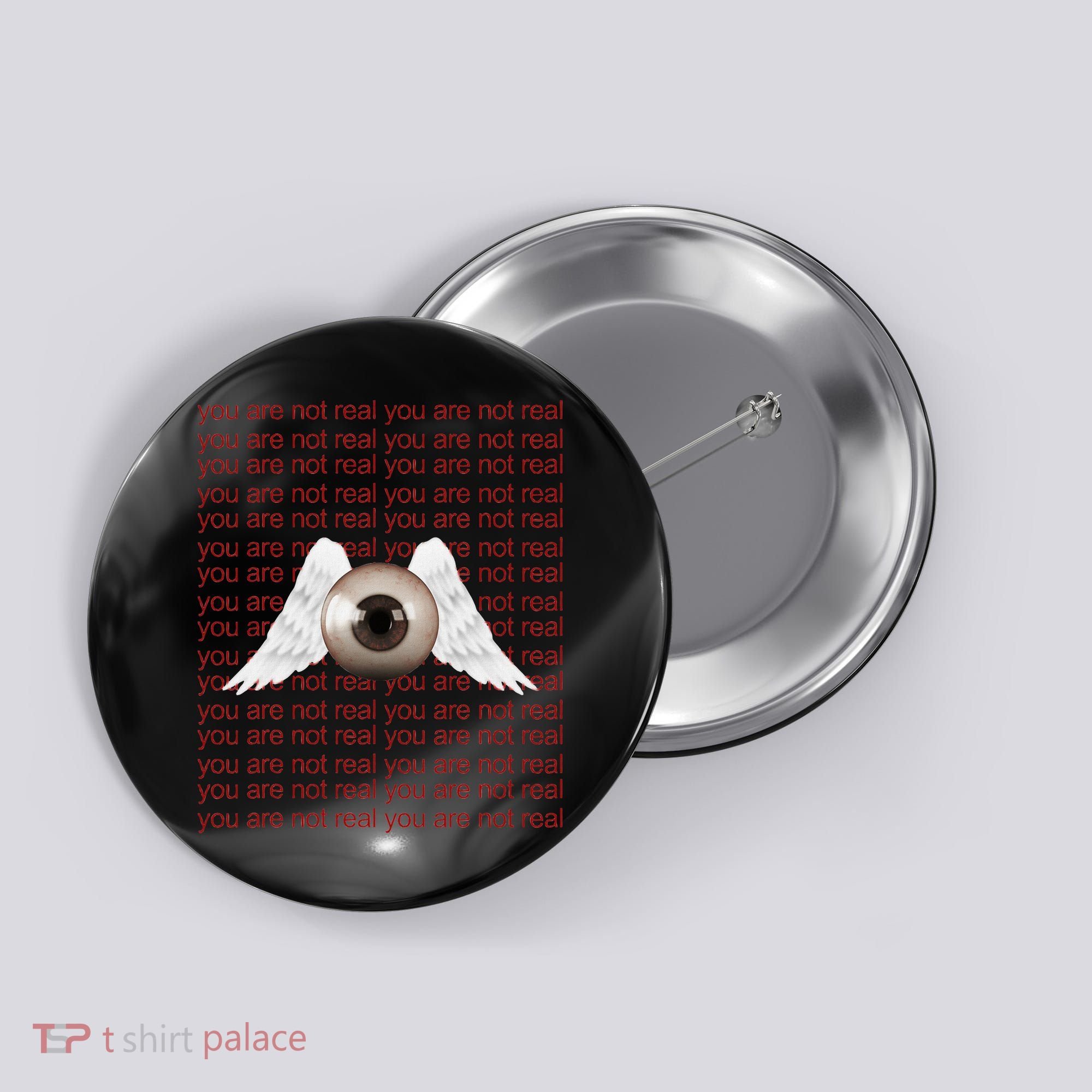 Weirdcore Aesthetic Human Eye Winged Eyeball Strangecore Button