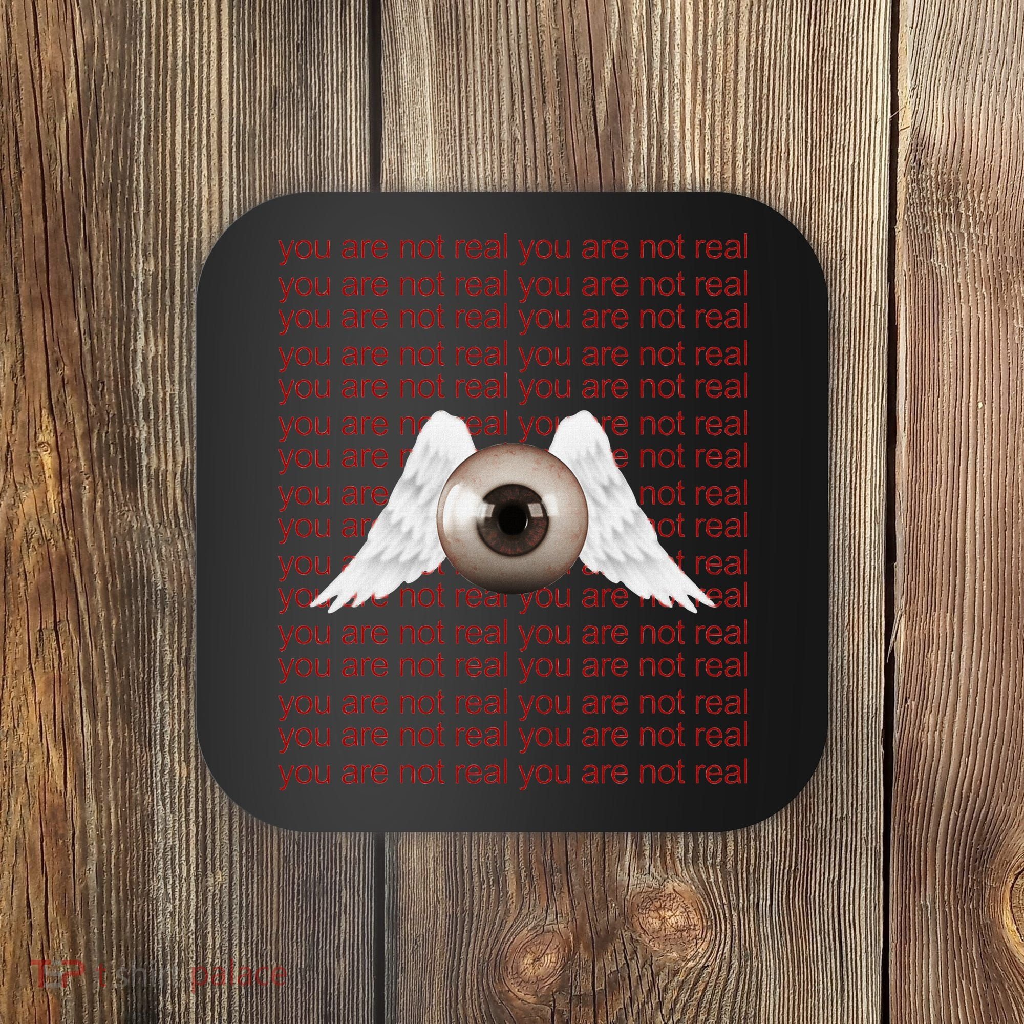 Weirdcore Aesthetic Human Eye Winged Eyeball Strangecore Coaster