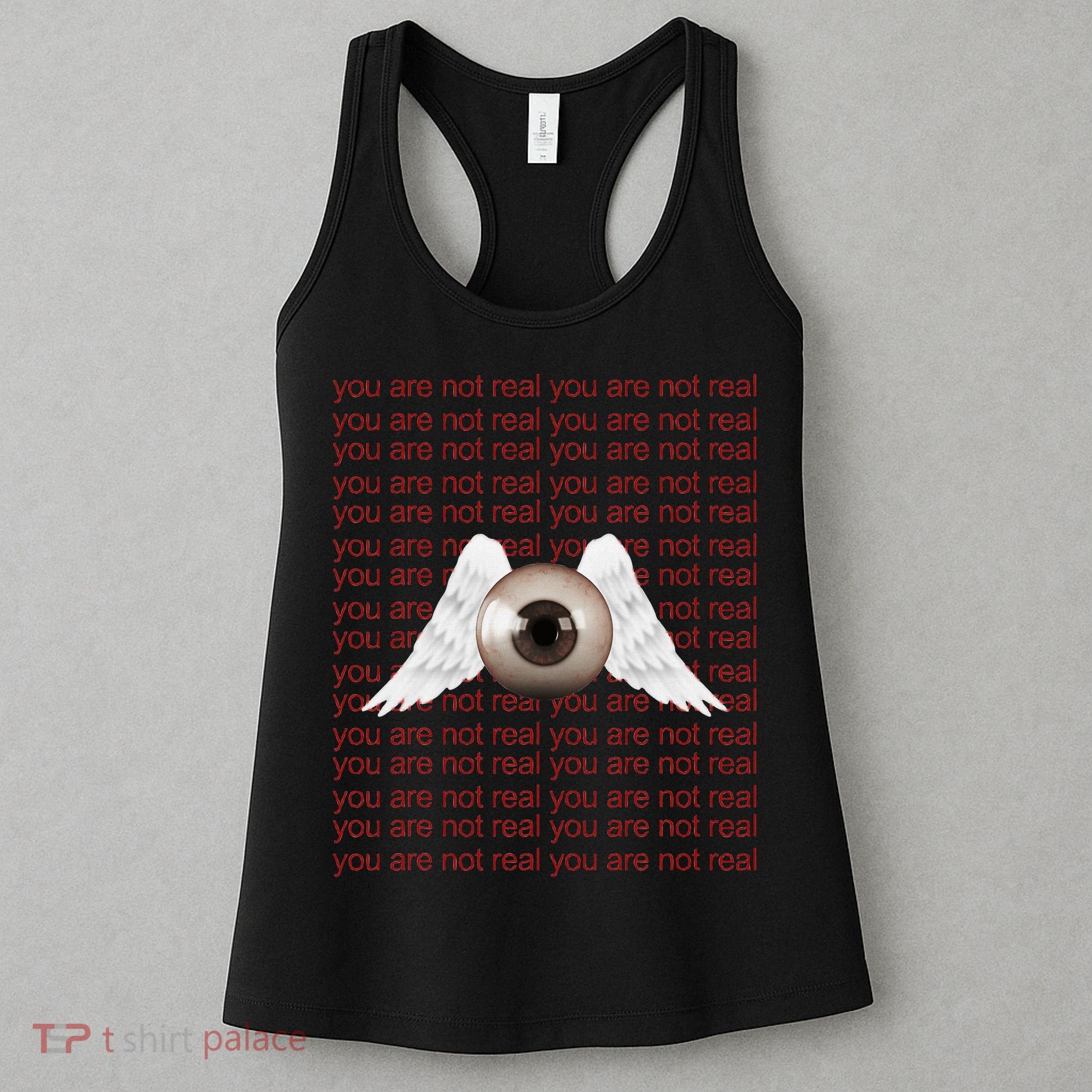 Weirdcore Aesthetic Human Eye Winged Eyeball Strangecore Women's Tank Top
