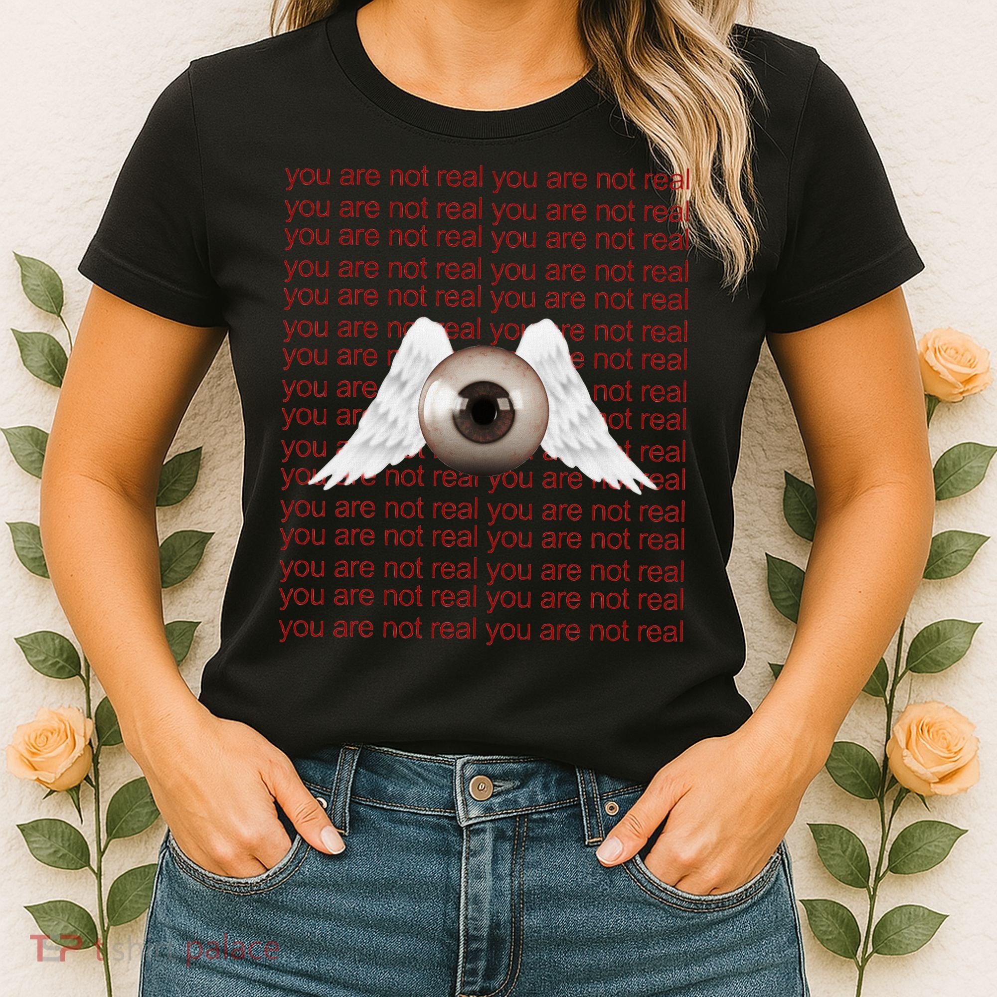 Weirdcore Aesthetic Human Eye Winged Eyeball Strangecore Women's T-Shirt