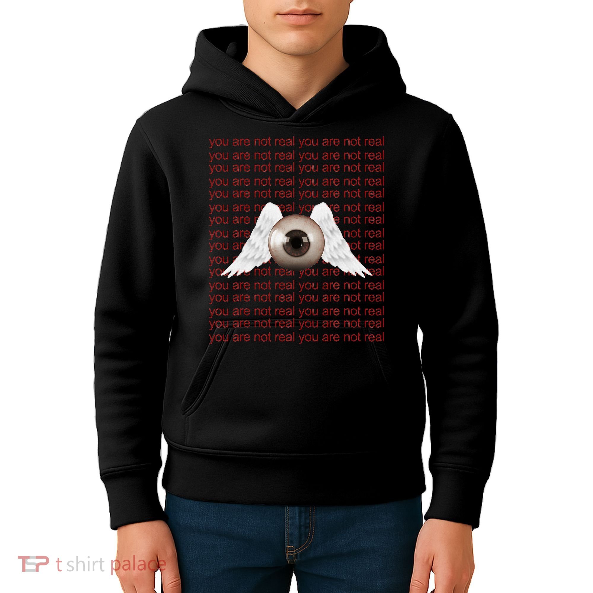 Weirdcore Aesthetic Human Eye Winged Eyeball Strangecore Kids Hoodie