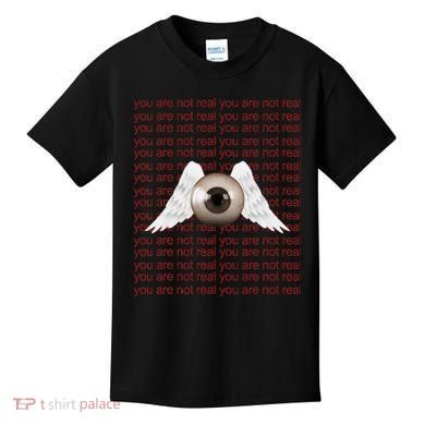 Weirdcore Aesthetic Human Eye Winged Eyeball Strangecore Kids T-Shirt