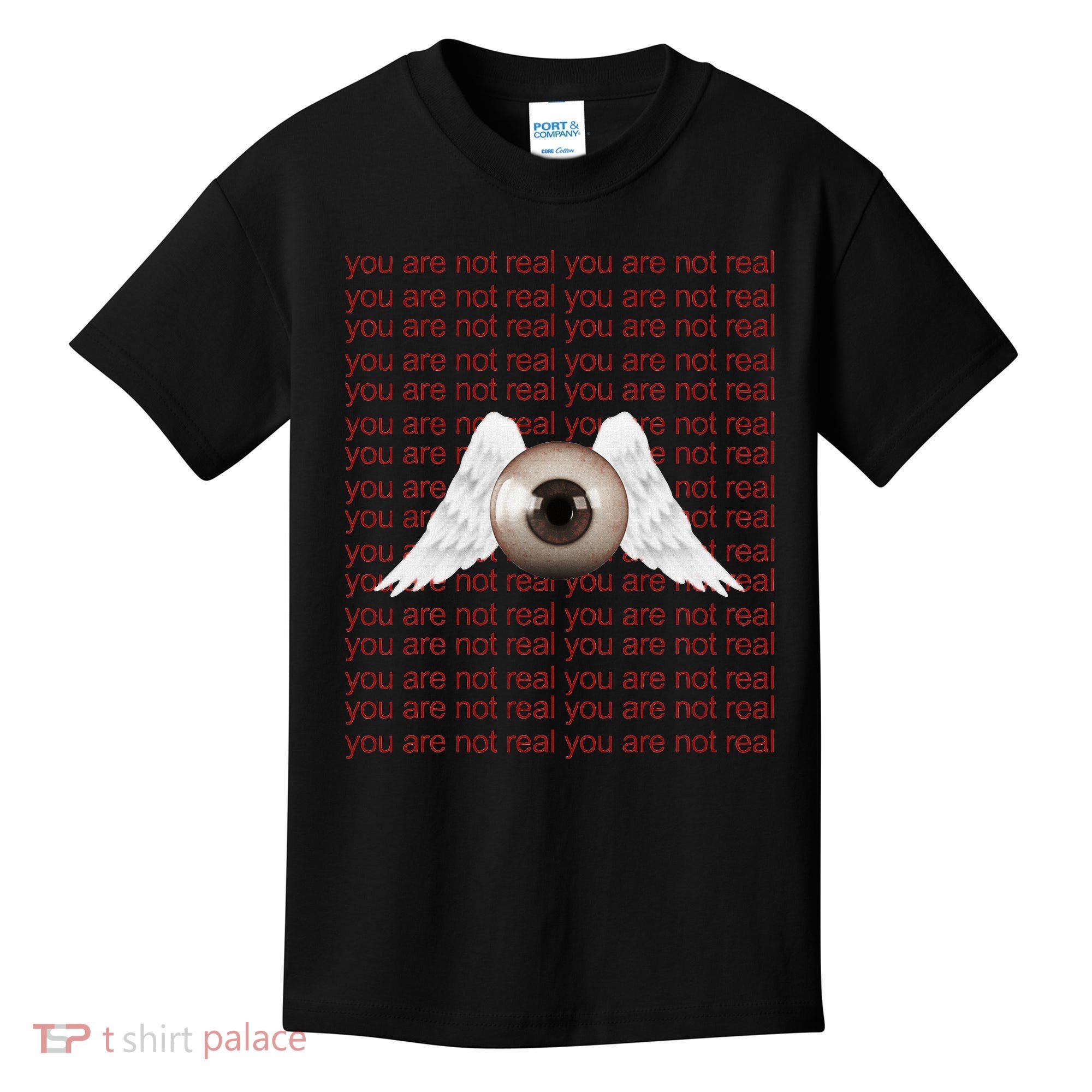 Weirdcore Aesthetic Human Eye Winged Eyeball Strangecore Kids T-Shirt