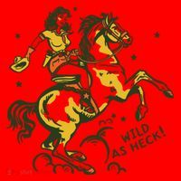 Wild As Heck Cute Retro Cowgirl Art Santa Hat thumb 1