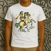 Wild As Heck Cute Retro Cowgirl Art T-Shirt thumb 3