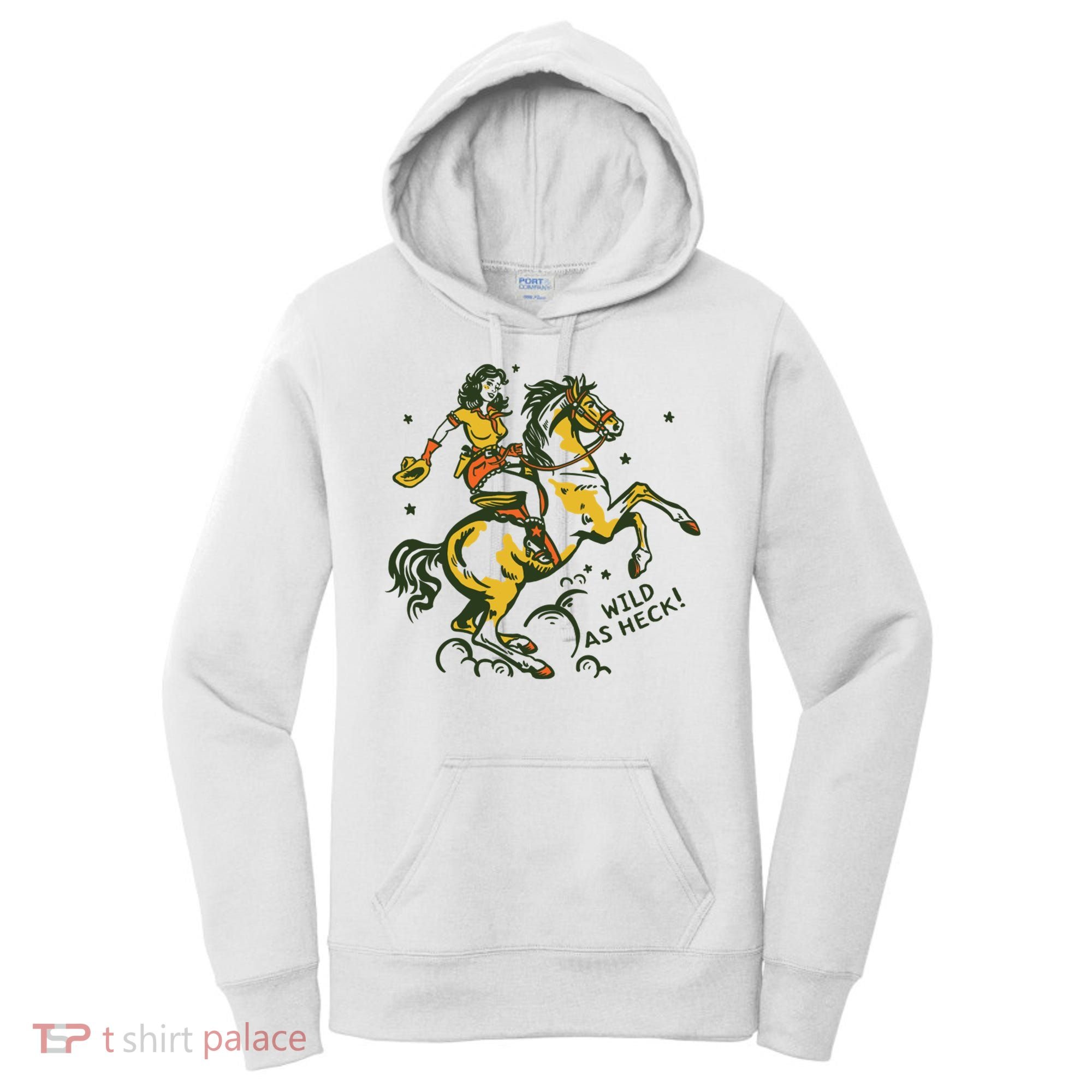 Wild As Heck Cute Retro Cowgirl Art Women's Hoodie
