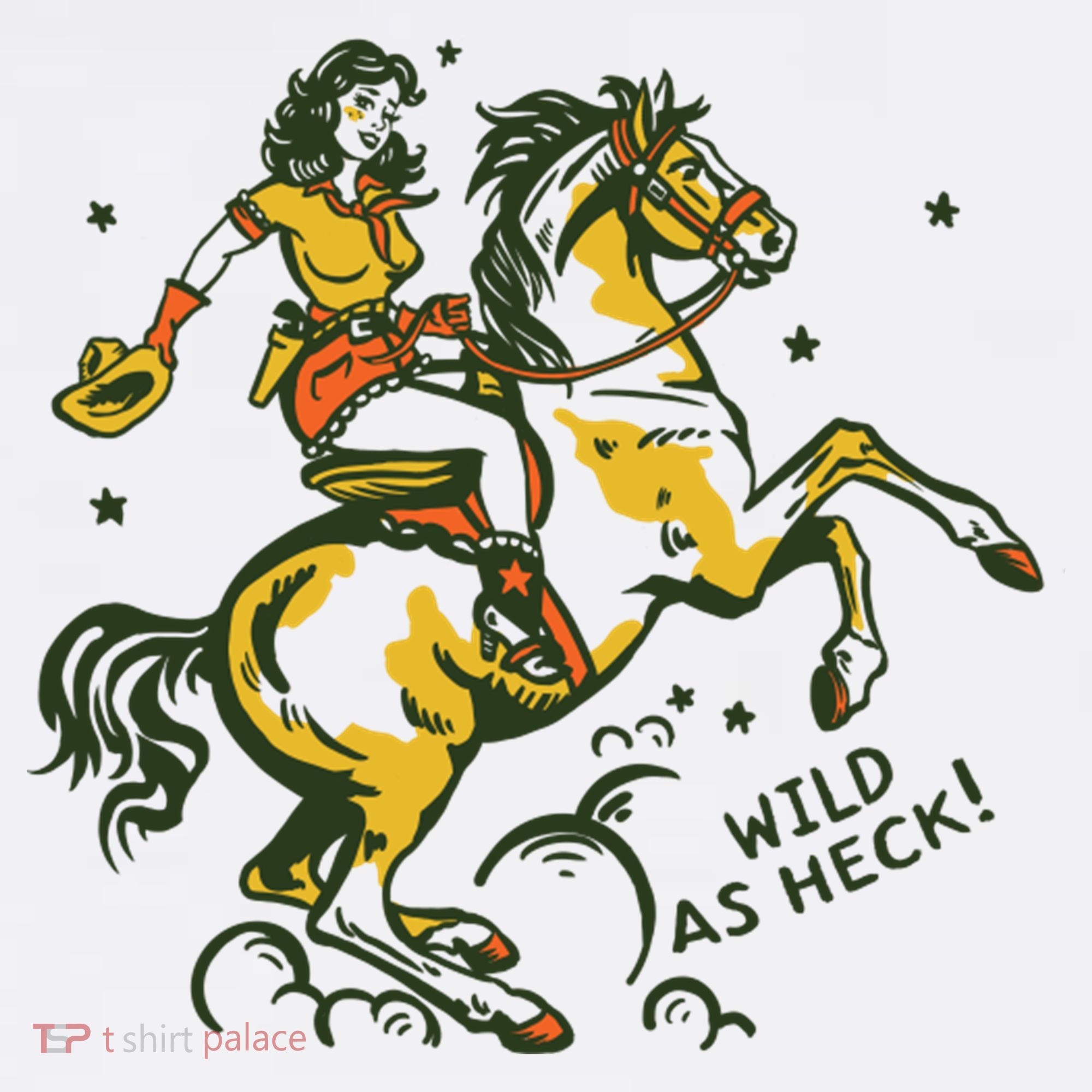 Wild As Heck Cute Retro Cowgirl Art Women's Hoodie
