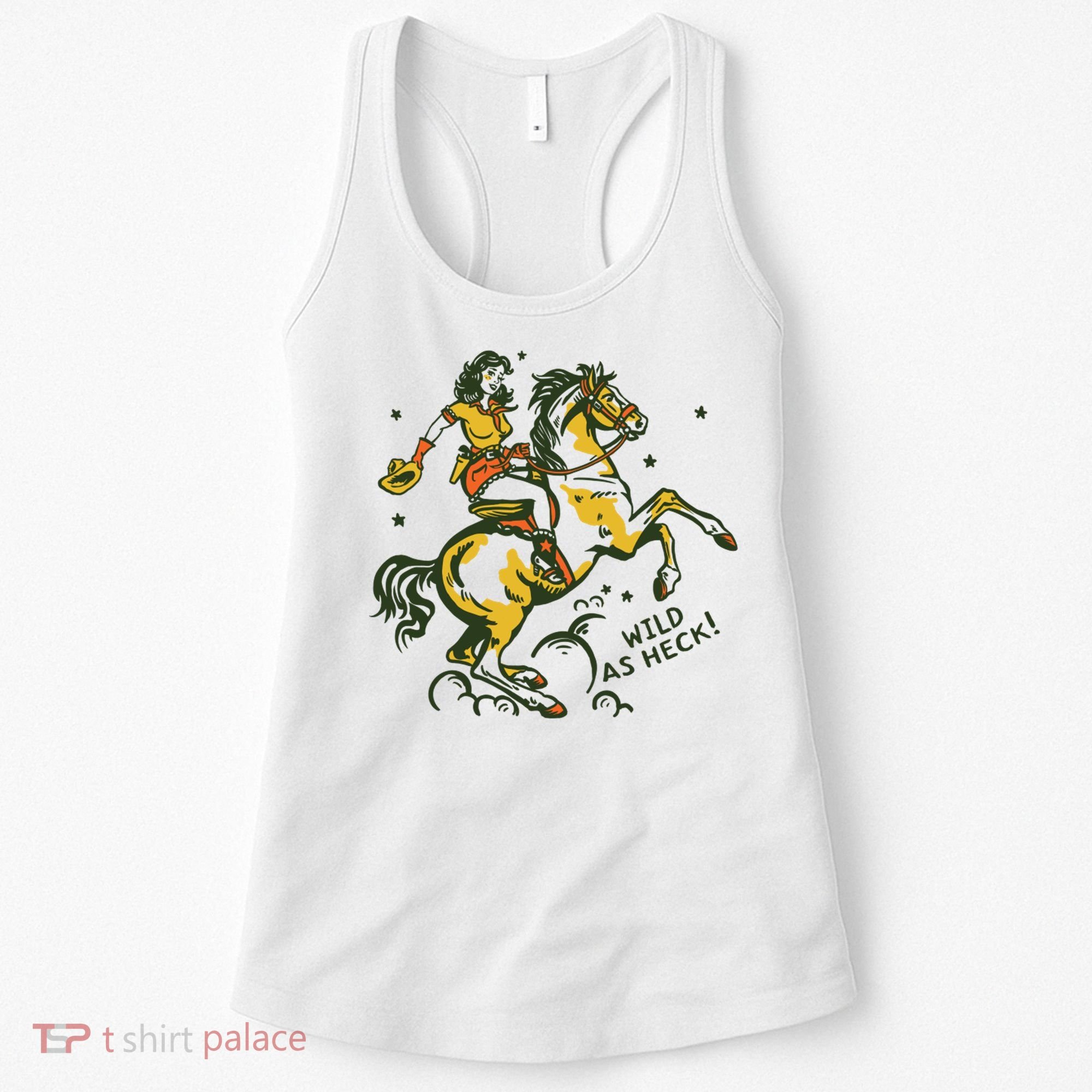 Wild As Heck Cute Retro Cowgirl Art Women's Tank Top