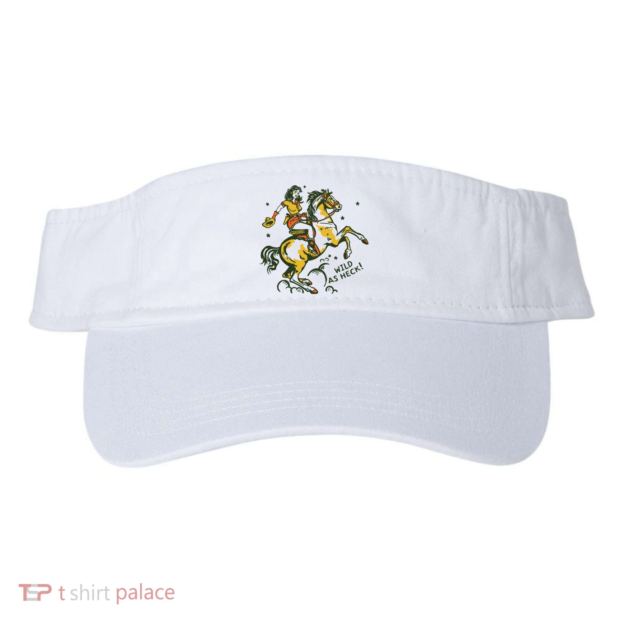 Wild As Heck Cute Retro Cowgirl Art Visor