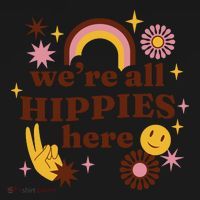 We're All Hippies Here Rainbow Retro Coaster thumb 2
