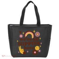 We're All Hippies Here Rainbow Retro Tote Bag thumb 0