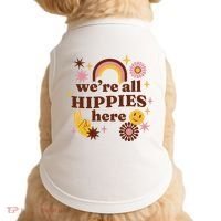 We're All Hippies Here Rainbow Retro Doggie Tank thumb 0