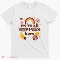 We're All Hippies Here Rainbow Retro T-Shirt thumb 0