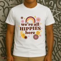We're All Hippies Here Rainbow Retro T-Shirt thumb 3