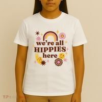 We're All Hippies Here Rainbow Retro T-Shirt thumb 4