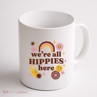 We're All Hippies Here Rainbow Retro Coffee Mug thumb 1