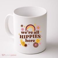We're All Hippies Here Rainbow Retro Coffee Mug thumb 0