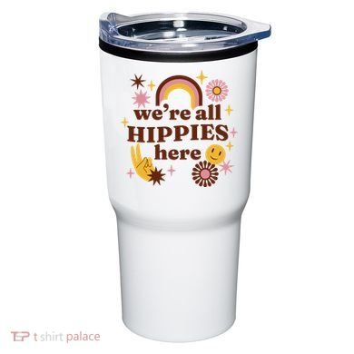 We're All Hippies Here Rainbow Retro Tumbler