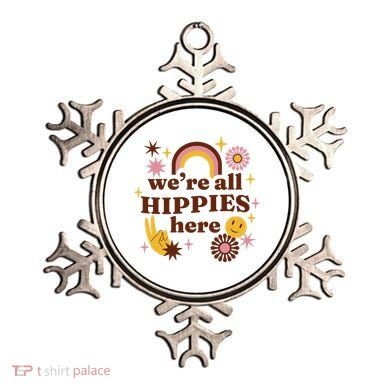 We're All Hippies Here Rainbow Retro Ornament