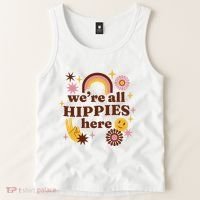We're All Hippies Here Rainbow Retro Tank Top thumb 2