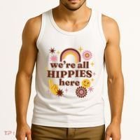 We're All Hippies Here Rainbow Retro Tank Top thumb 3