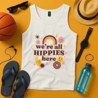 We're All Hippies Here Rainbow Retro Tank Top thumb 4