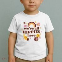 We're All Hippies Here Rainbow Retro Toddler T-Shirt thumb 2