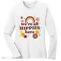 We're All Hippies Here Rainbow Retro Women's Long Sleeve Shirt thumb 0