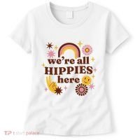 We're All Hippies Here Rainbow Retro Women's T-Shirt thumb 0